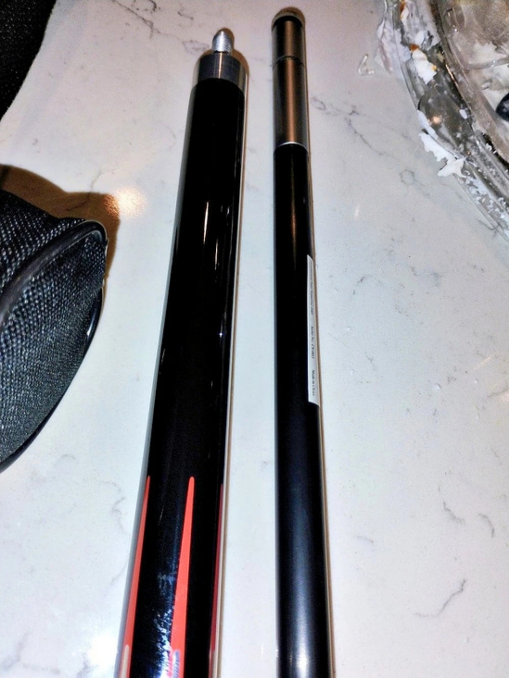 LaserCue pool cue Two-Piece Set Black & Silver